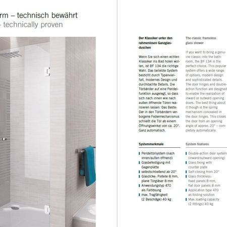 Katalogblätter für kalkabweisendes Glas