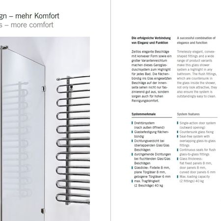 Katalogblätter für kalkabweisendes Glas