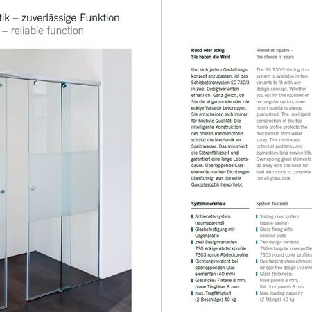 Katalogblätter für kalkabweisendes Glas