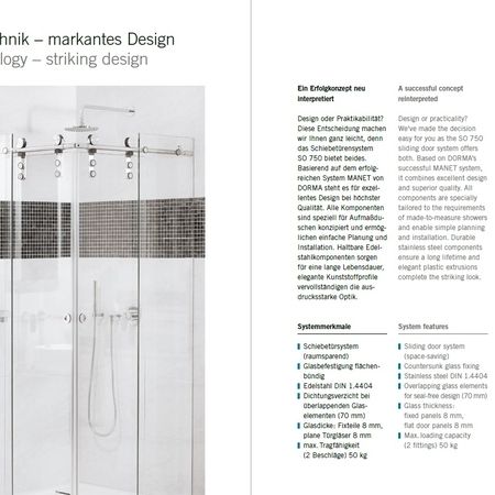 Katalogblätter für kalkabweisendes Glas