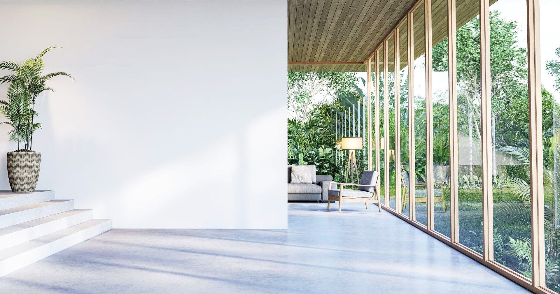 Moderne Wohnung mit Glaswänden